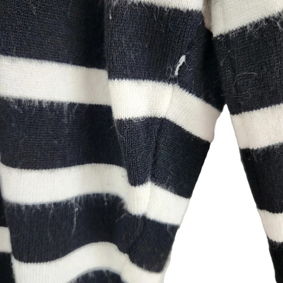 Red Button Cardigan Size L Yellow Block Black White Striped Long Sleeve *READ* - Picture 16 of 16